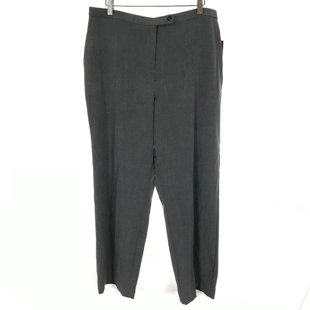 NWT Womens Petite Size 16 16P JM Collection Gray Two-Way Stretch Dress Pants